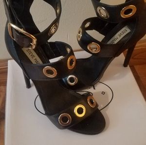 Steve Madden Black and Gold Heels